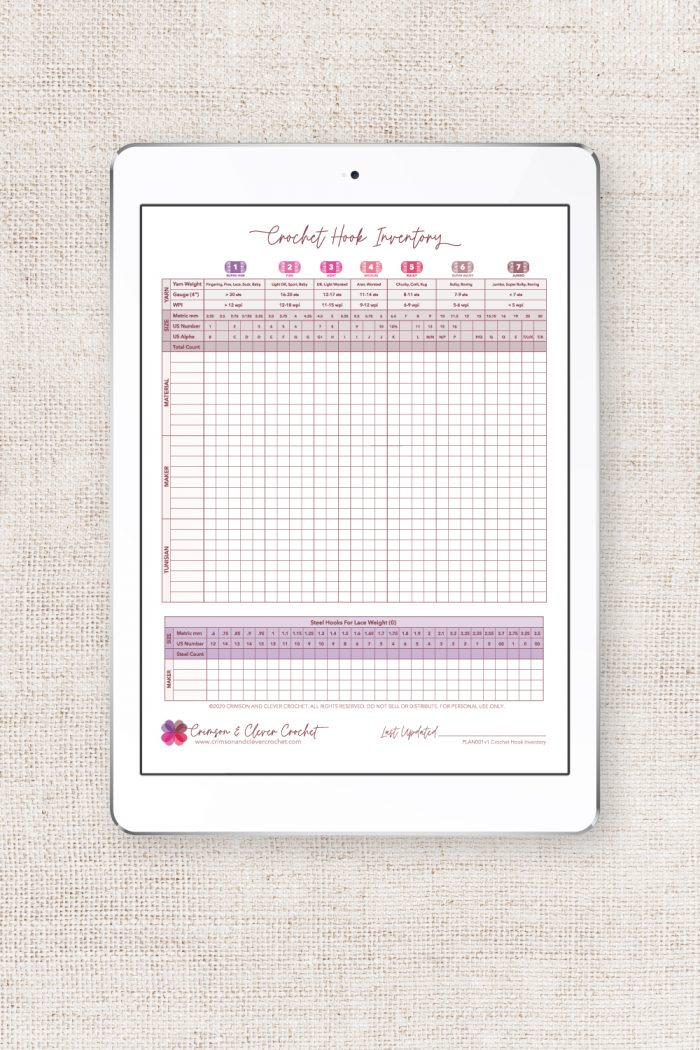 Crochet Hook Inventory Chart - Image 2