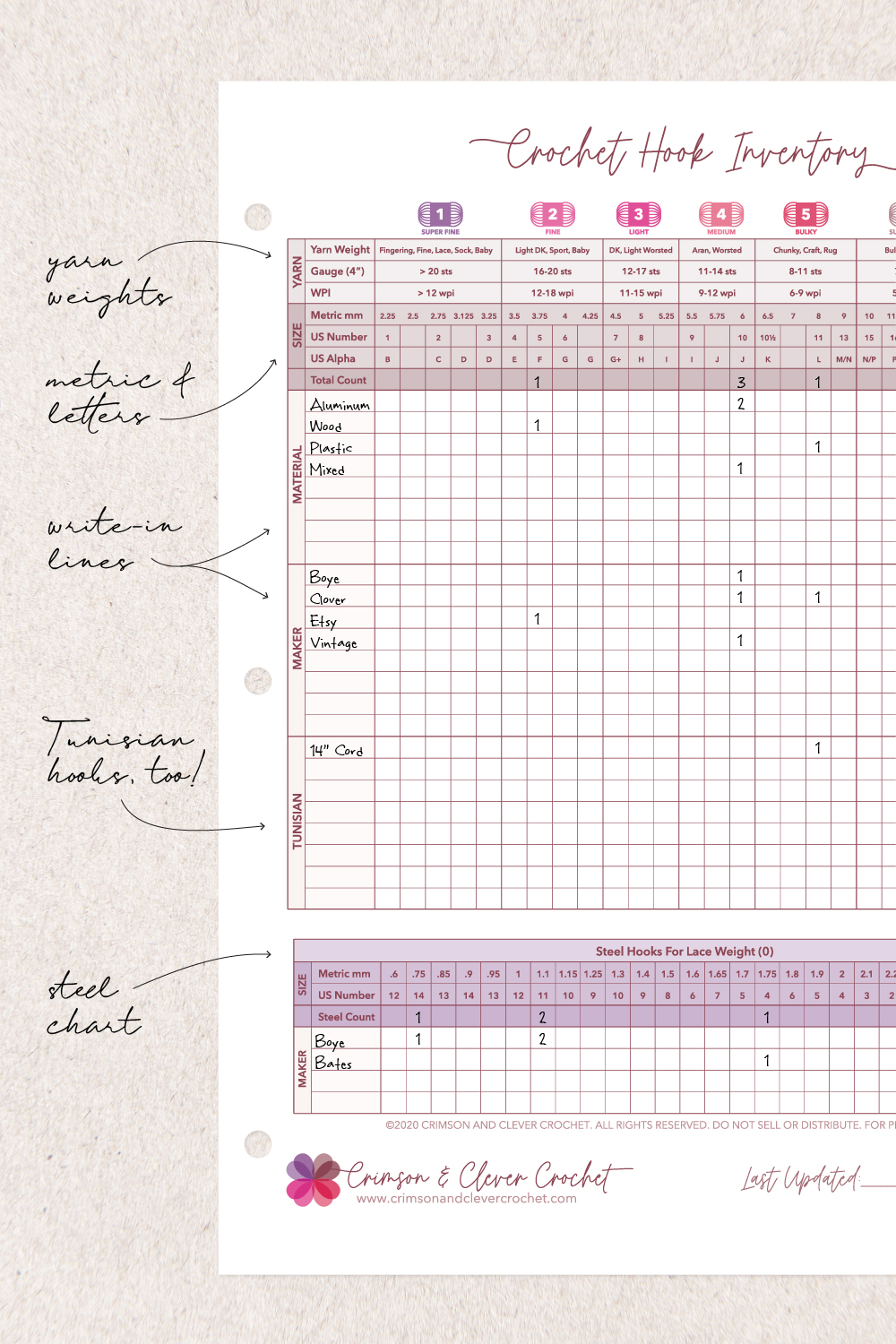 Crochet Hook Inventory Chart - Image 3