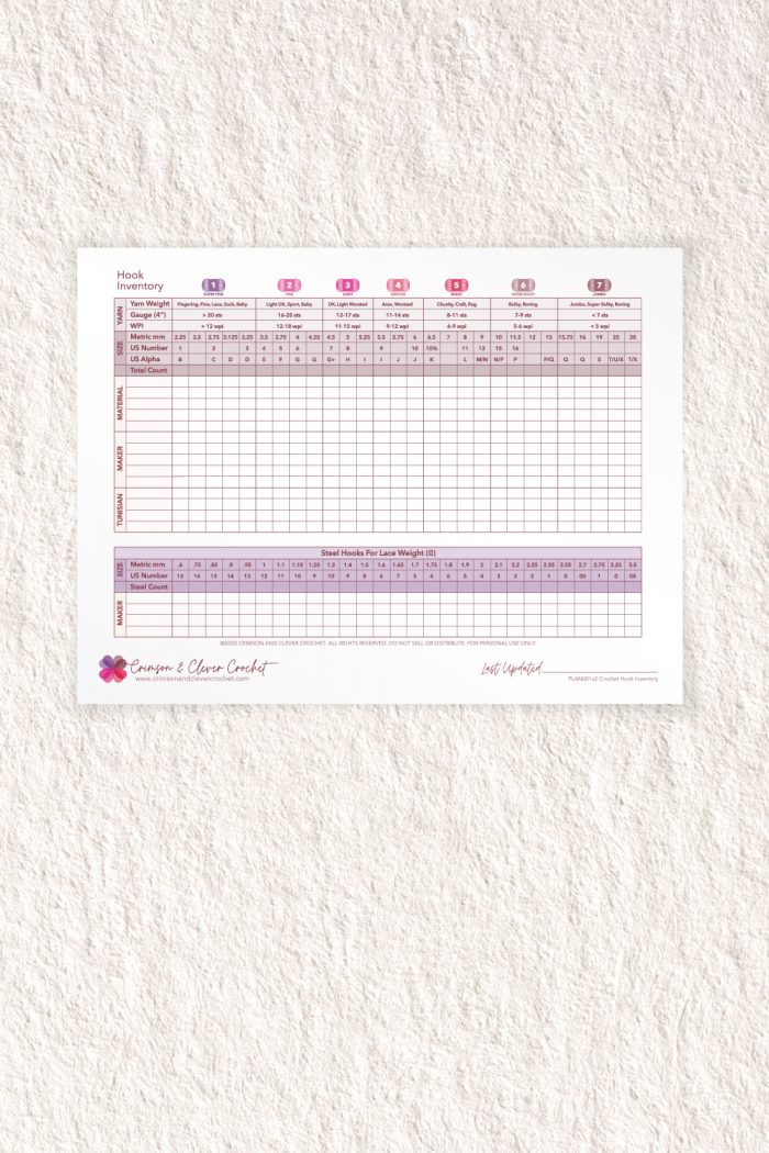 Crochet Hook Inventory Chart - Image 4