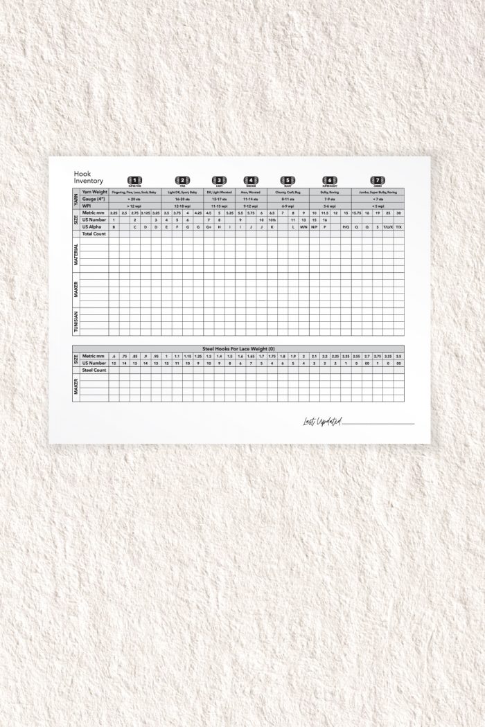 Crochet Hook Inventory Chart (Unbranded) - Image 4
