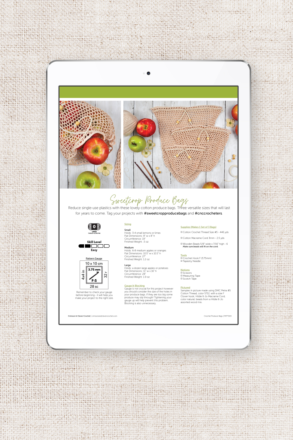 Sweetcrop Produce Bags Pattern - Image 2