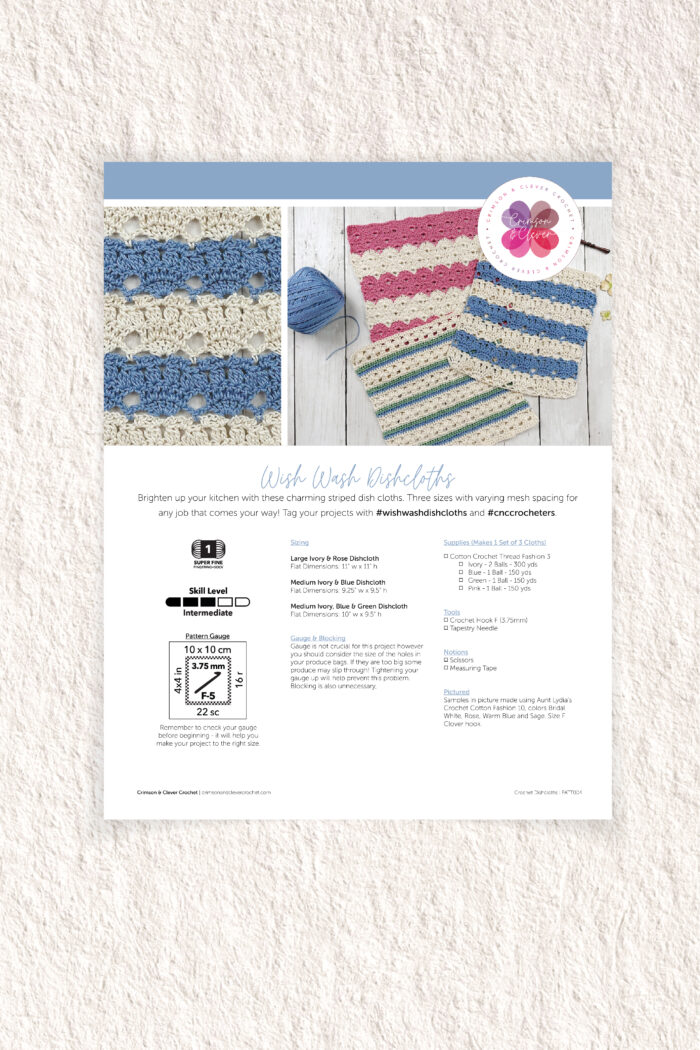 Crochet Dishcloths Pattern Preview