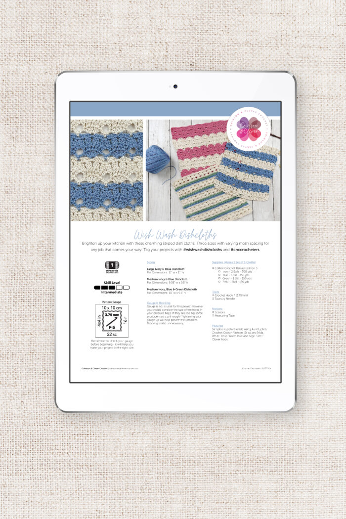 Digital Crochet Dishcloths Pattern