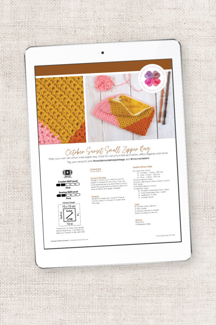 Sunset Small Zipper Bag Crochet Pattern - Image 3