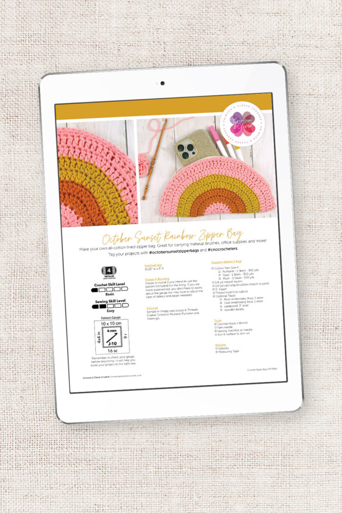 Sunset Rainbow Zipper Bag Crochet Pattern - Image 3