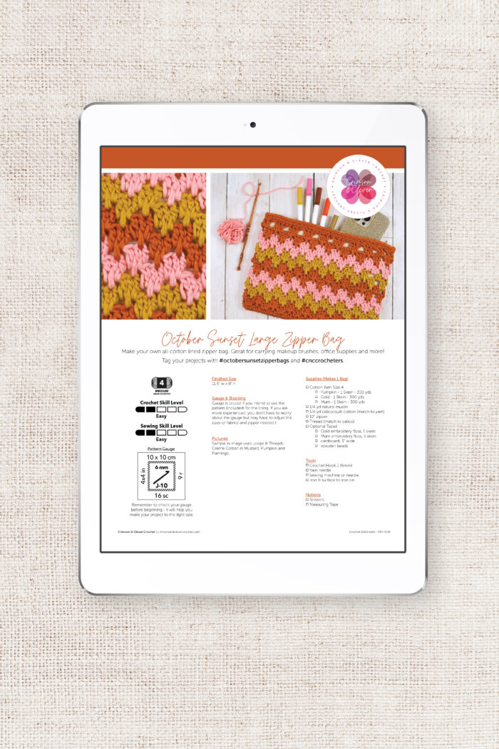 Sunset Large Zipper Bag Crochet Pattern - Image 5