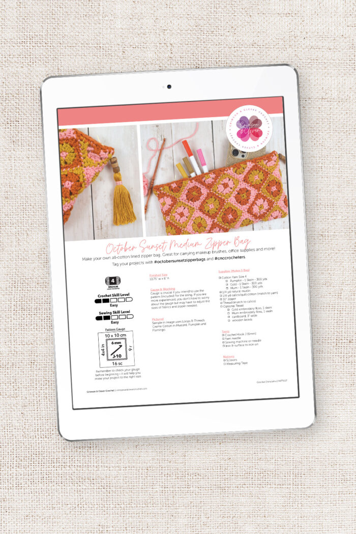 Sunset Medium Zipper Bag Crochet Pattern - Image 6