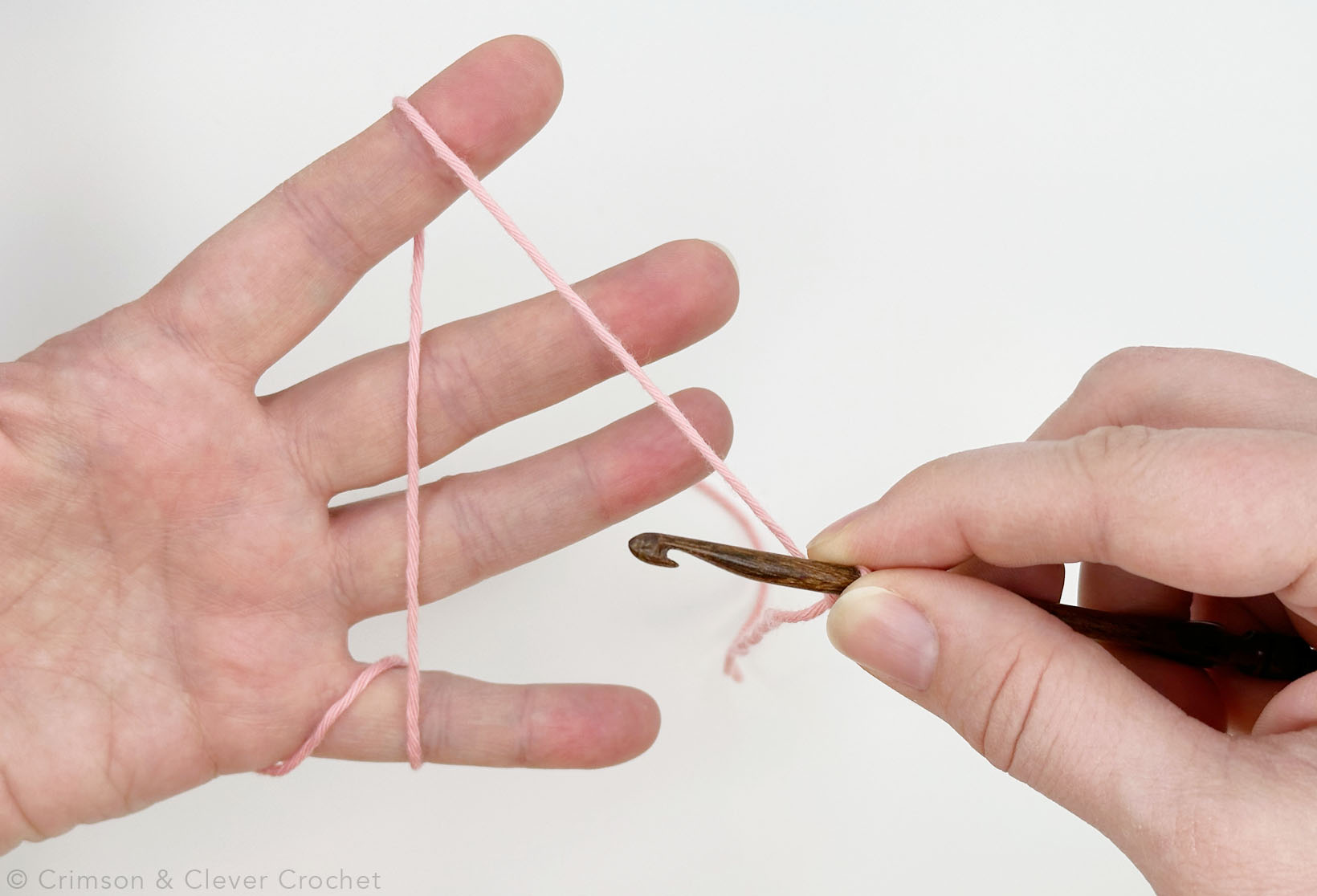 How to hold the yarn in your non-hook hand. Proper winding will help you control your feed and tension.