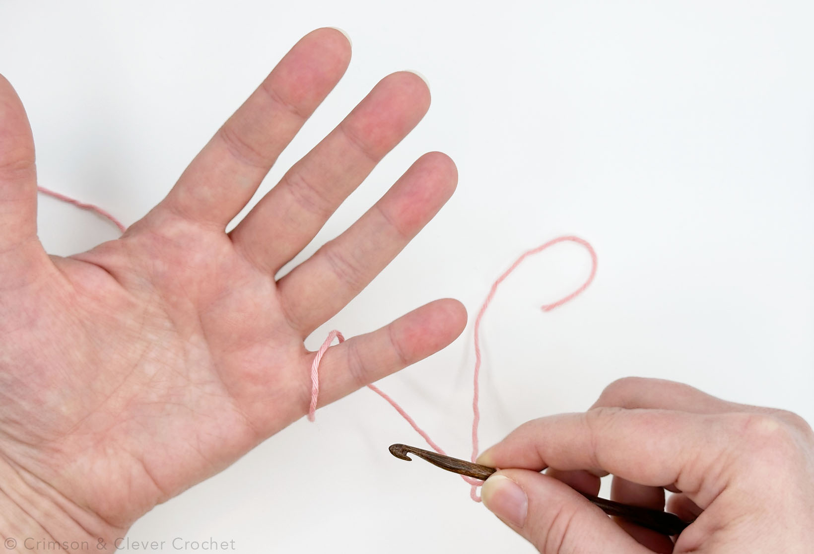 Wrap Yarn Around Pinky Finger Counter Clockwise