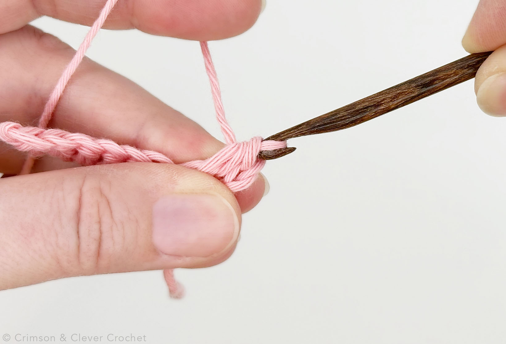 Pull through 3 loops on hook.