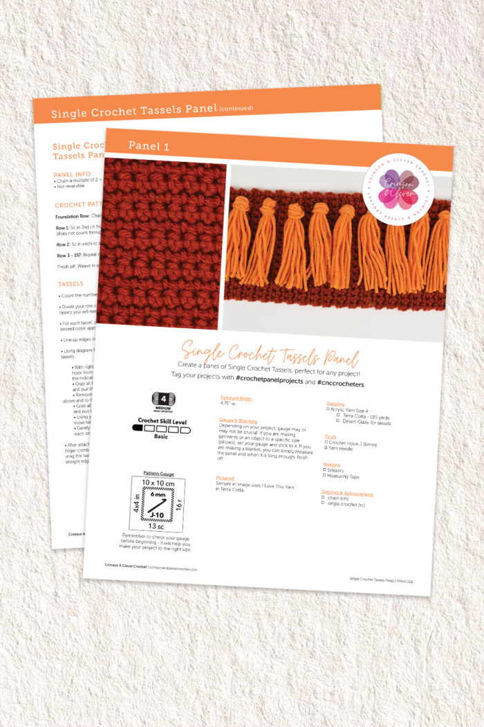 Single Crochet Tassels Panel Pattern - Image 4