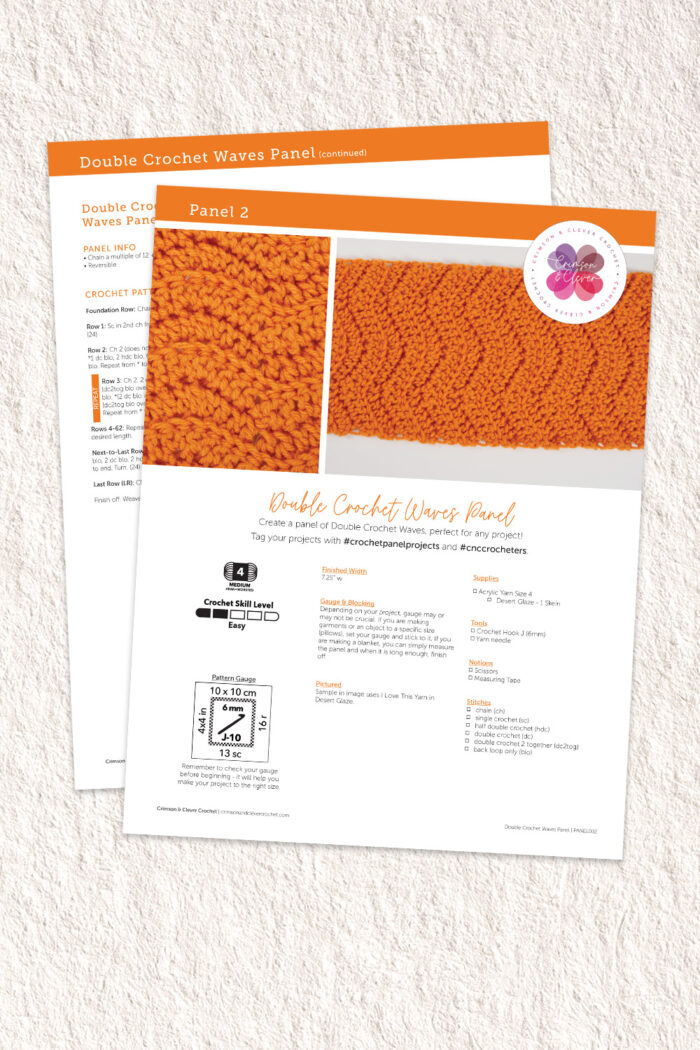 Double Crochet Waves Panel Pattern - Image 3