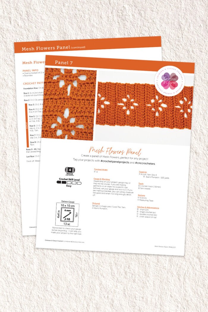 Mesh Flowers Panel Crochet Pattern - Image 3