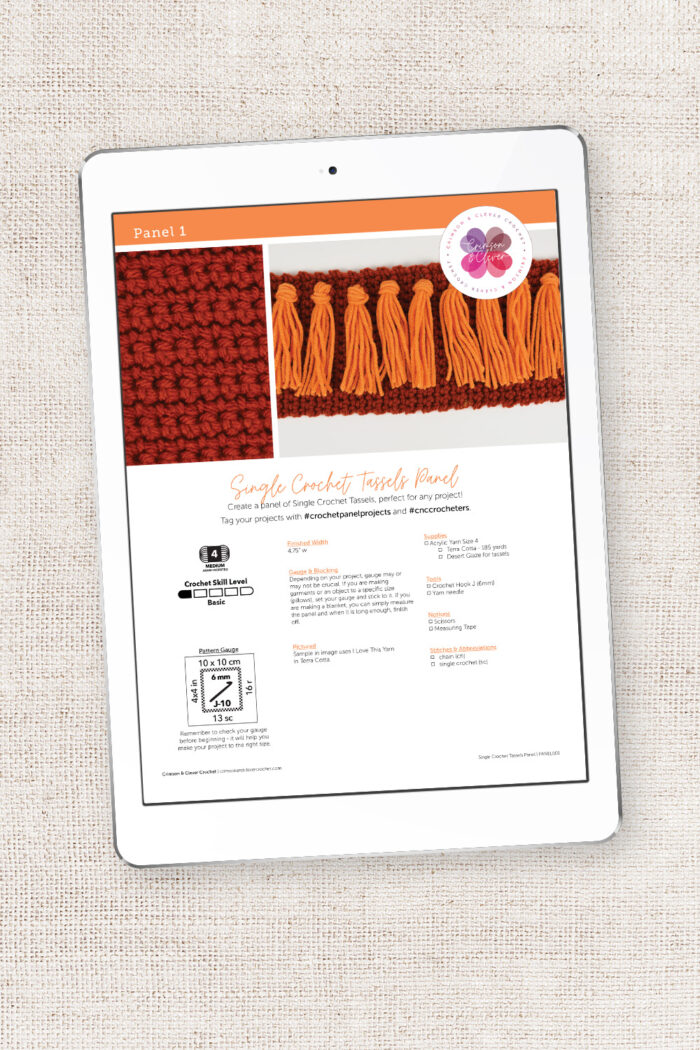 Single Crochet Tassels Panel Pattern - Image 5