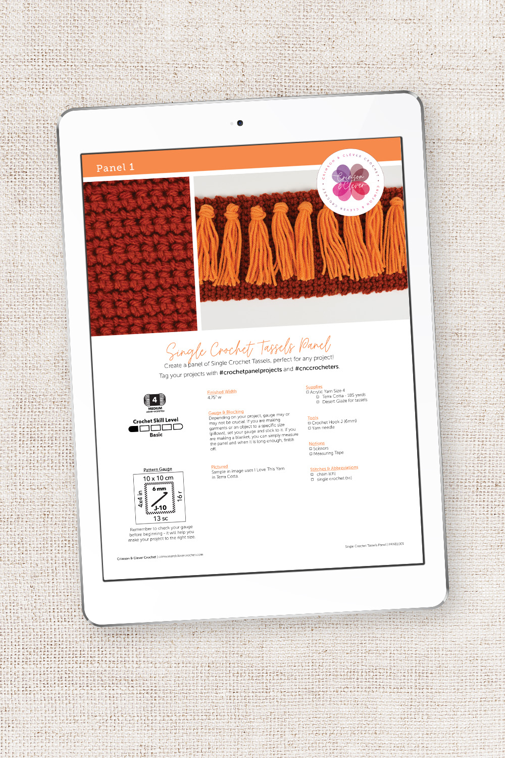 Single Crochet Tassels Panel Pattern - Image 5
